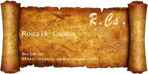 Roszik Csaba névjegykártya